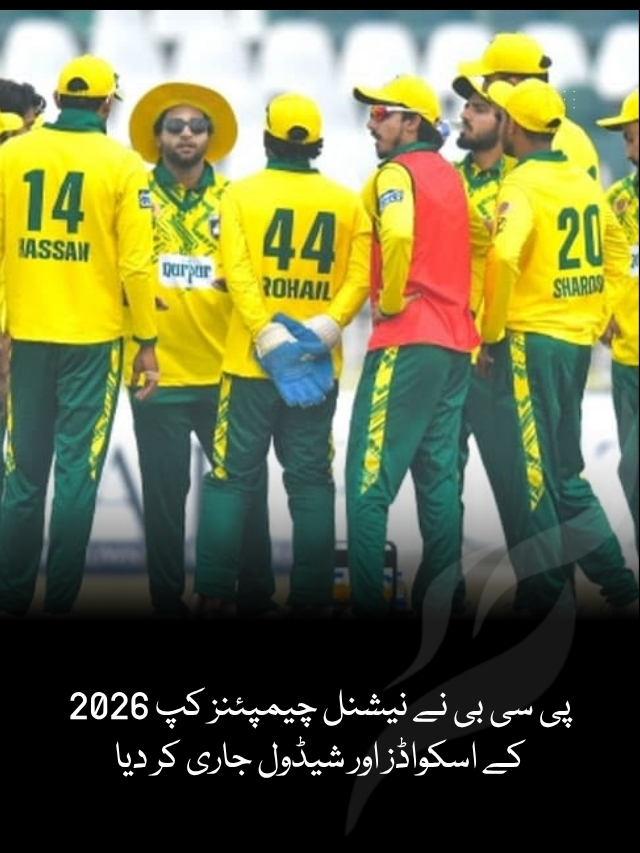 پی سی بی نے نیشنل چیمپئنز کپ 2026 کے اسکواڈز اور شیڈول جاری کر دیا